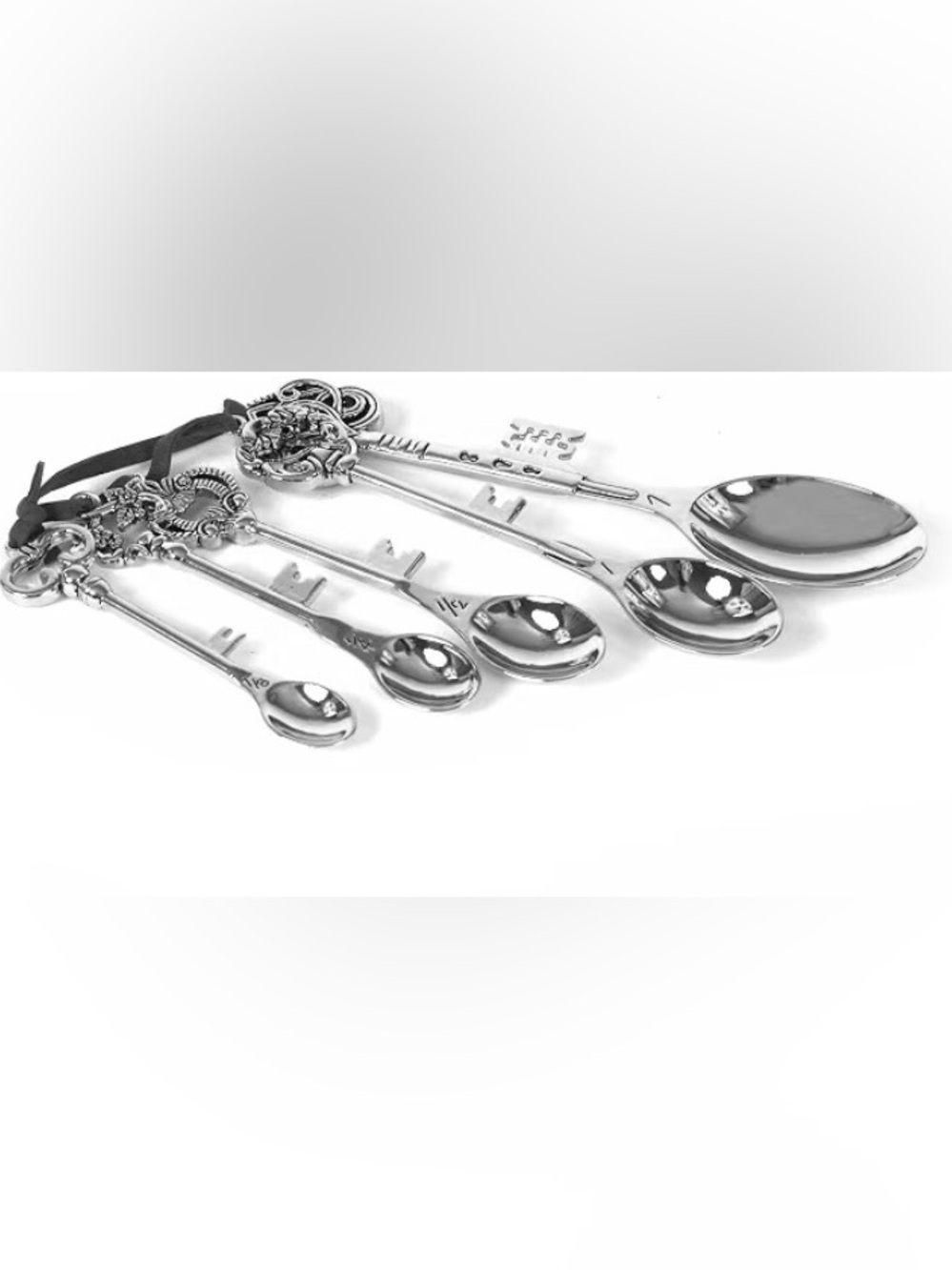 Creative Co-op Creative Zinc Alloy Measuring Spoon Set with Key Handles NWT
